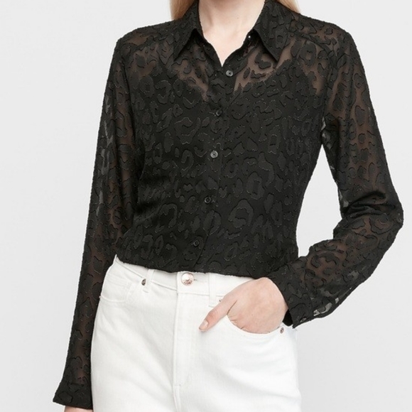 Express Tops - Express | NWT Leopard Burnout Portofino Top